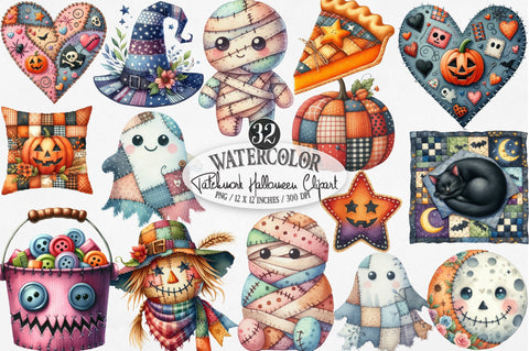 Patchwork Halloween Clipart Sublimation SVGista 