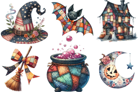 Patchwork Halloween Clipart Sublimation SVGista 