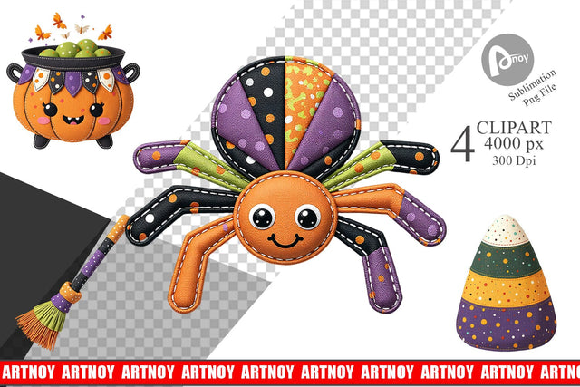 Patchwork Halloween Cuties Clipart Sublimation artnoy 