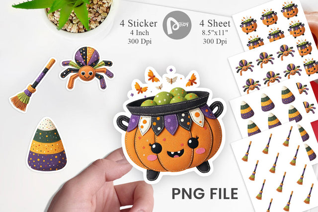 Patchwork Halloween Cuties Sticker Sublimation artnoy 