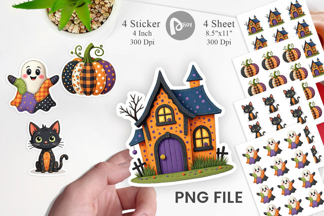Patchwork Halloween Cuties Sticker Sublimation artnoy 