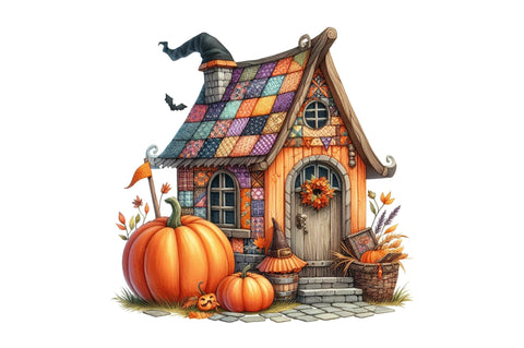 Patchwork Halloween House Sublimation Sublimation SVGista 