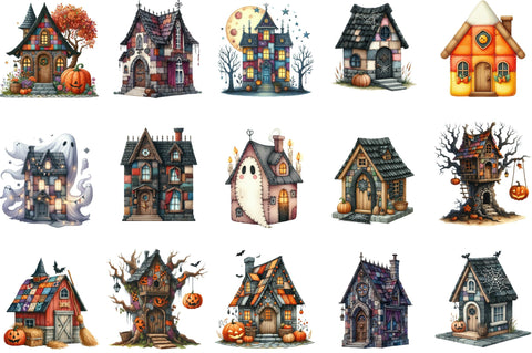 Patchwork Halloween House Sublimation Sublimation SVGista 