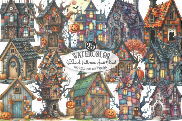 Patchwork Halloween House Sublimation Sublimation SVGista 