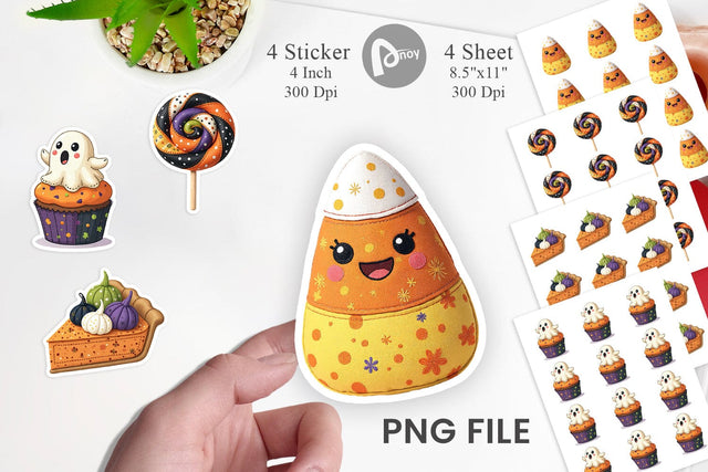 Patchwork Halloween Treats Sticker Sublimation artnoy 