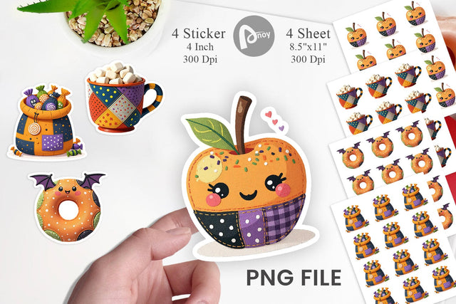Patchwork Halloween Treats Sticker Sublimation artnoy 
