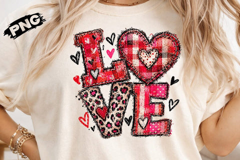 Patchwork Love Valentine Sublimation PNG SVG DesignDestine 