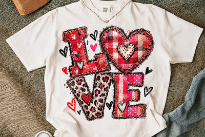 Patchwork Love Valentine Sublimation PNG SVG DesignDestine 
