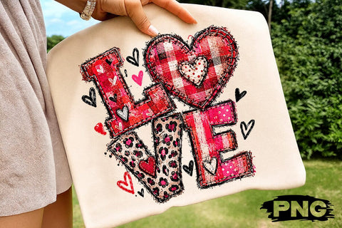 Patchwork Love Valentine Sublimation PNG SVG DesignDestine 
