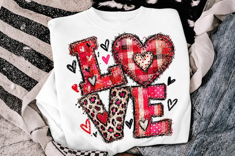 Patchwork Love Valentine Sublimation PNG SVG DesignDestine 