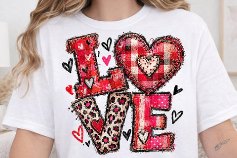 Patchwork Love Valentine Sublimation PNG SVG DesignDestine 