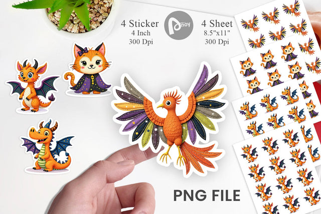 Patchwork Magical Creatures Sticker Sublimation artnoy 