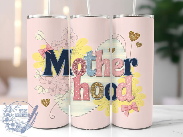 Patchwork Mom Quote 20oz Tumbler, Motherhood Quote, Rustic Tumbler, 20oz Sublimation, PNG Design, Family Mug, Mom Gift Sublimation ToriDesigns 