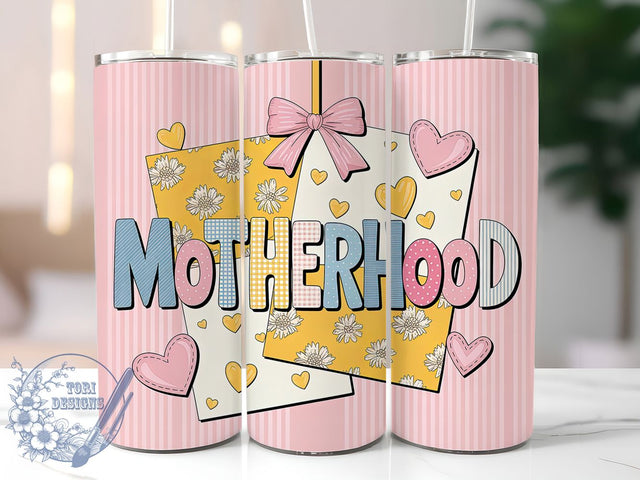 Patchwork Mom Quote 20oz Tumbler, Motherhood Quote, Rustic Tumbler, 20oz Sublimation, PNG Design, Family Mug, Mom Gift Sublimation ToriDesigns 