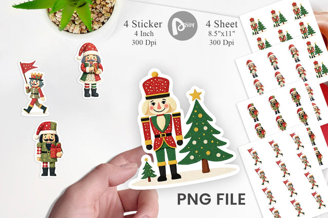 Patchwork Nutcracker Sticker Sublimation artnoy 