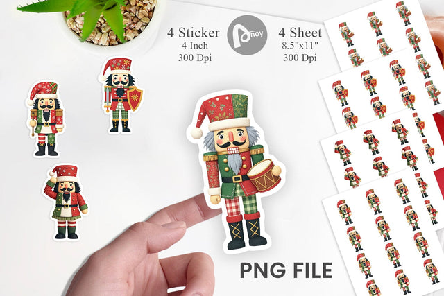 Patchwork Nutcracker Sticker Sublimation artnoy 