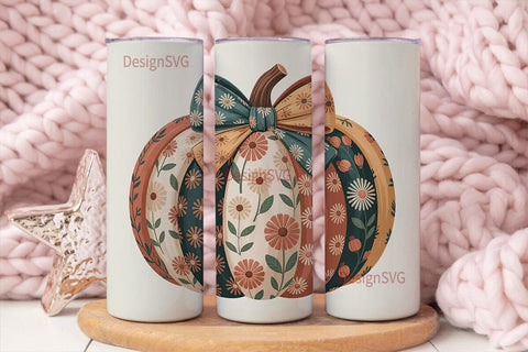 Patchwork Pumpkin 20oz Tumbler Wrap Sublimation DesignSVG 