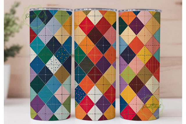 Patchwork Quilt 20oz Tumbler Wrap Sublimation PixelChick 