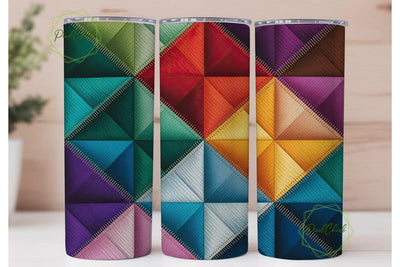 Patchwork Quilt 20oz Tumbler Wrap Sublimation PixelChick 