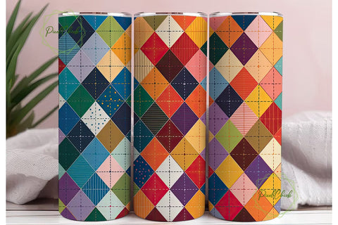 Patchwork Quilt 20oz Tumbler Wrap Sublimation PixelChick 