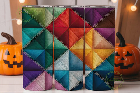 Patchwork Quilt 20oz Tumbler Wrap Sublimation PixelChick 