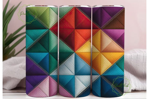 Patchwork Quilt 20oz Tumbler Wrap Sublimation PixelChick 