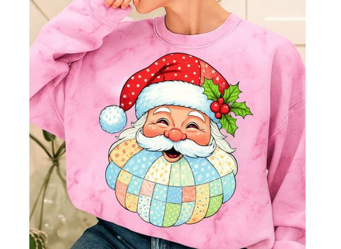 Patchwork Santa Claus Png, Christmas Png Santa Claus Png, Santa Claus Png, Retro Christmas Png, Merry Christmas, Christmas Png, Preppy Png Sublimation BB Type Studios 