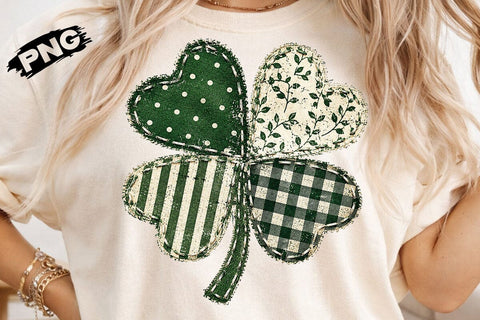Patchwork Shamrock St Patricks PNG Design SVG DesignDestine 