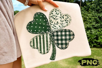 Patchwork Shamrock St Patricks PNG Design SVG DesignDestine 