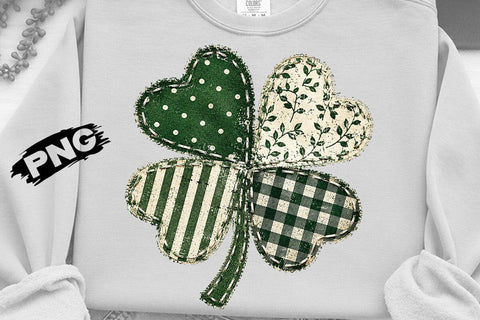 Patchwork Shamrock St Patricks PNG Design SVG DesignDestine 