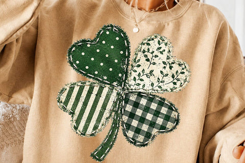 Patchwork Shamrock St Patricks PNG Design SVG DesignDestine 
