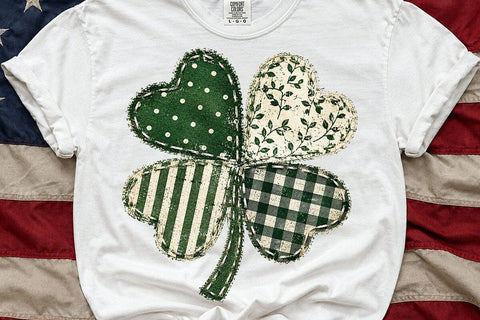 Patchwork Shamrock St Patricks PNG Design SVG DesignDestine 