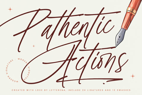 Pathentic Actions - Modern Signature Font Letterena Studios 