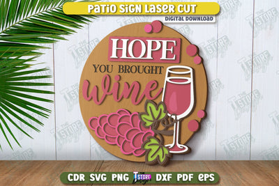 Patio Sign Laser Cut | Round Wall Signs | Porch Sign | CNC File SVG The T Store Design 