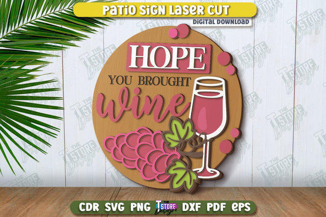 Patio Sign Laser Cut | Round Wall Signs | Porch Sign | CNC File SVG The T Store Design 