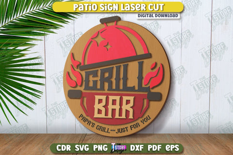 Patio Signs Laser Cut Bundle | Round Wall Signs | Porch Sign | CNC Files SVG The T Store Design 