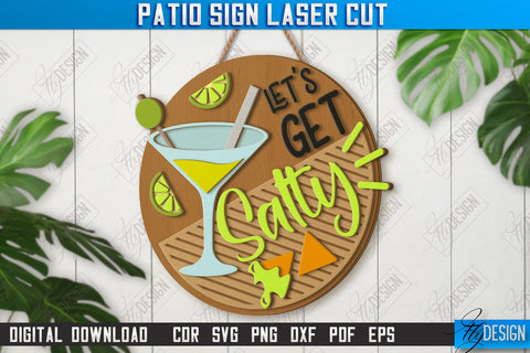 Patio Signs Laser Cut Bundle | Round Wall Signs | Porch Signs | Summer Design | CNC Files SVG Fly Design 