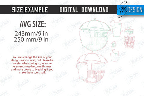 Patio Signs Laser Cut Bundle | Round Wall Signs | Porch Signs | Summer Design | CNC Files SVG Fly Design 