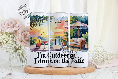 Patio Sunset Cocktails 20oz Tumbler Wrap Sublimation sassyprint 