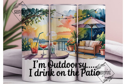 Patio Sunset Cocktails 20oz Tumbler Wrap Sublimation sassyprint 