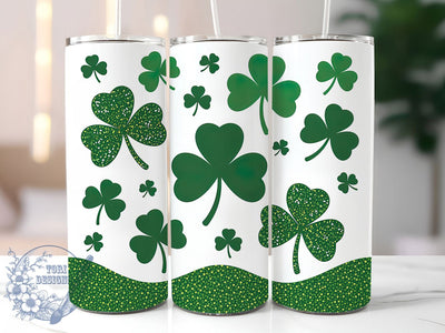Patrick Shamrock Lucky Tumbler, Shamrock Design, Green Theme, Sublimation Art, 20oz Tumbler, Festive Wrap, Lucky Pattern Sublimation ToriDesigns 