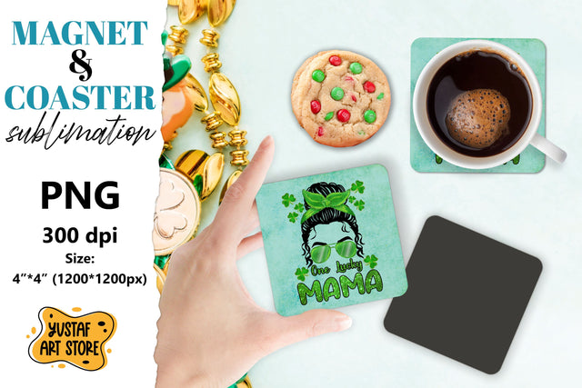 Patrick's day magnet sublimation/Patrick's day coaster PNG Sublimation Yustaf Art Store 