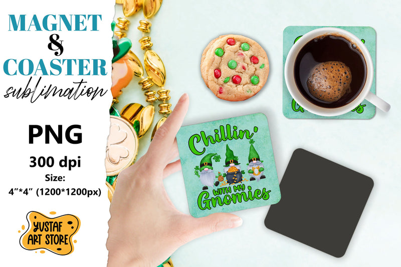 Patrick's day magnet sublimation/Patrick's day coaster PNG Sublimation Yustaf Art Store 