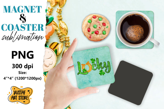 Patrick's day magnet sublimation/Patrick's day coaster PNG Sublimation Yustaf Art Store 