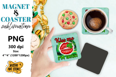 Patrick's day magnet sublimation/Patrick's day coaster PNG Sublimation Yustaf Art Store 