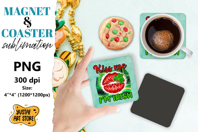 Patrick's day magnet sublimation/Patrick's day coaster PNG Sublimation Yustaf Art Store 