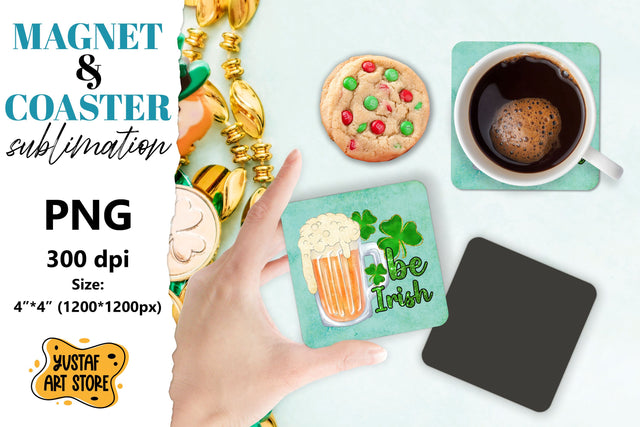 Patrick's day magnet sublimation/Patrick's day coaster PNG Sublimation Yustaf Art Store 