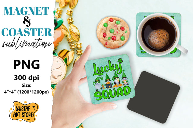 Patrick's day magnet sublimation/Patrick's day coaster PNG Sublimation Yustaf Art Store 