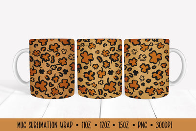 Patrick’s Day Pattern Mug Sublimation Wrap. Leopard Mug Wrap Sublimation LaBelezoka 