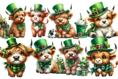 Patrick's Highland Cow Clipart Sublimation Rupkotha 